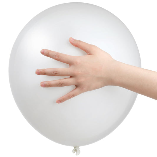 12 Pieces 18 Inch White Balloons, Large Latex Party Balloons Round Wedding Balloons Giant White Balloons Bulk for Graduation, Weddings, Baby Showers, Anniversary, Birthday Themed Party Decorations