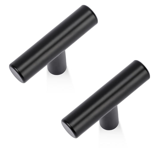 KALIONE 10 Pack 2 Inch Black Cabinet Handles, Black Cabinet Pulls, Stainless Steel Drawer Knobs, Black Knobs for Dresser Drawers, Matte Black Cabinet Hardware for Bathroom Kitchen Cabinets and Drawers
