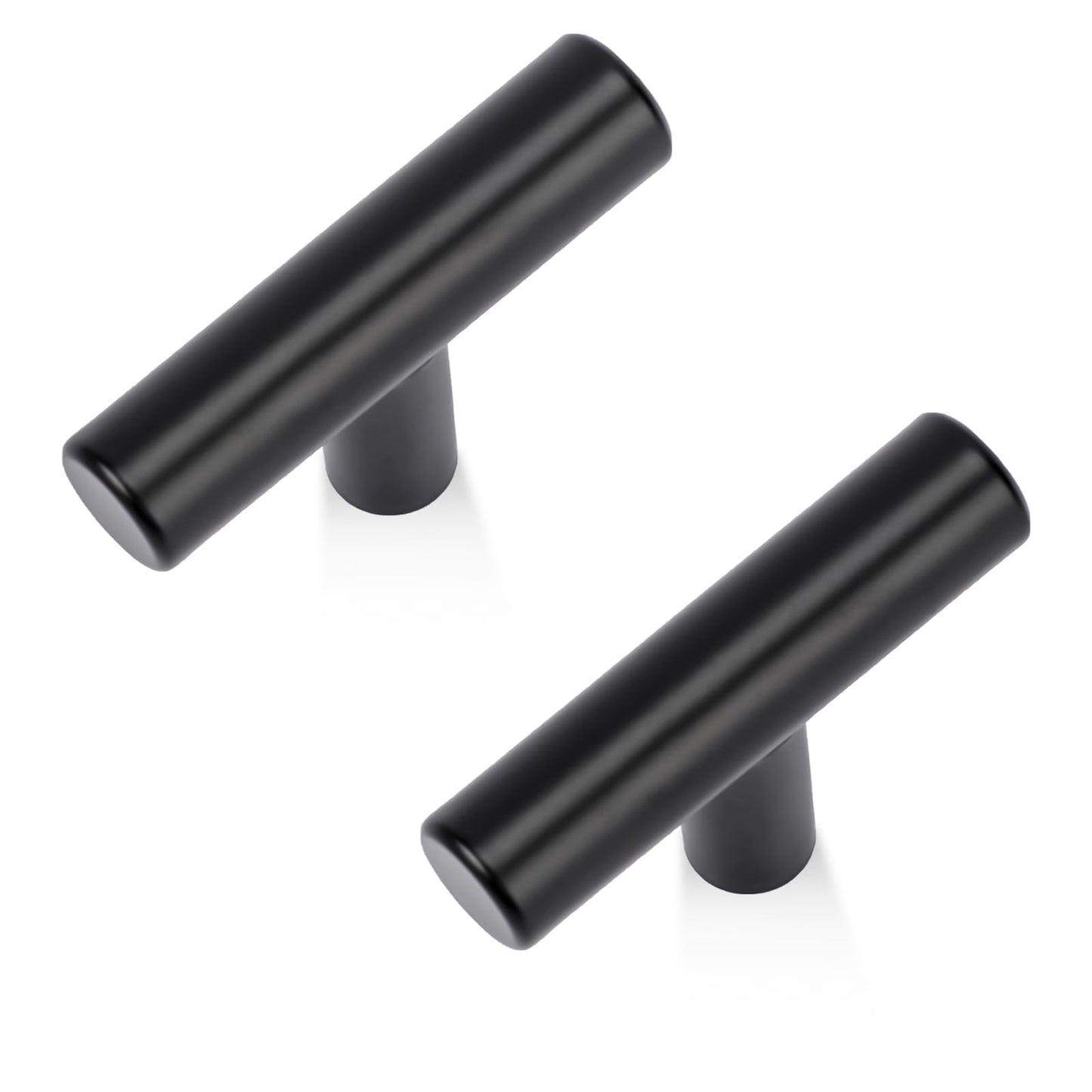 KALIONE 10 Pack 2 Inch Black Cabinet Handles, Black Cabinet Pulls, Stainless Steel Drawer Knobs, Black Knobs for Dresser Drawers, Matte Black Cabinet Hardware for Bathroom Kitchen Cabinets and Drawers