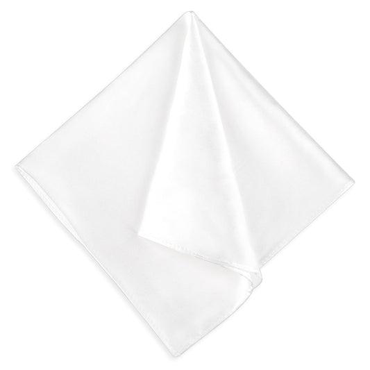 KALIONE Men's Pocket Square Satin Pocket Square for Men Solid Color Neckties Handkerchief Suit Pocket Squares for Men (White)