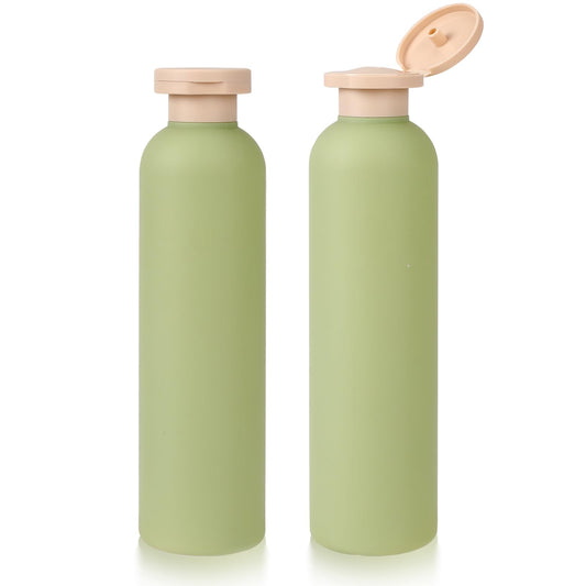 2 PCS Flip Cap Shampoo Bottles Empty Refillable Travel Size Bottles Sub Package Squeeze Bottles Plastic Bottles Shower Gel Bottle for Travel Lotion Shampoo Body Wash, 260ml