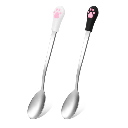 KALIONE Cat Spoon Pet Food Spoon Cat Spoons for Wet food Pet Food Spoon Wet Cat Food Storage Pet Feeder Spoon Small Cat Ladle Cat Claw Spoon(2 Pcs)