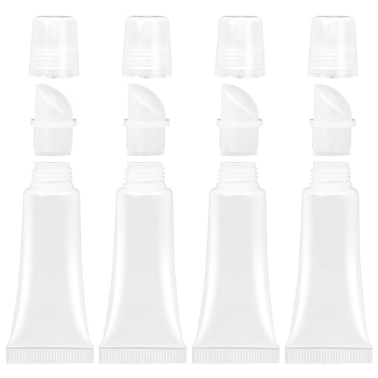 KALIONE 16 Pcs 8ml Empty Lipgloss Tubes Lip Gloss Tubes Soft Clear Lip Balm Tubes Refillable Lip Balm Containers for Travel Toiletries Cosmetic Makeup