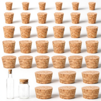 36 PCS Natural Cork Stoppers for Glass Bottles, Small Cork Plugs with 6 Sizes, Soft Wood Tapered Corks for Crafts Salt Pepper Wine Bottles Laboratory DIY Projects, Airtight Sealing