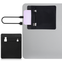 Hard Drive Holder for Laptop, 2-Pocket Stick on External Hard Drive Holder with Reusable Adhesive for Most Laptop External Solid State Mouse USB Cable