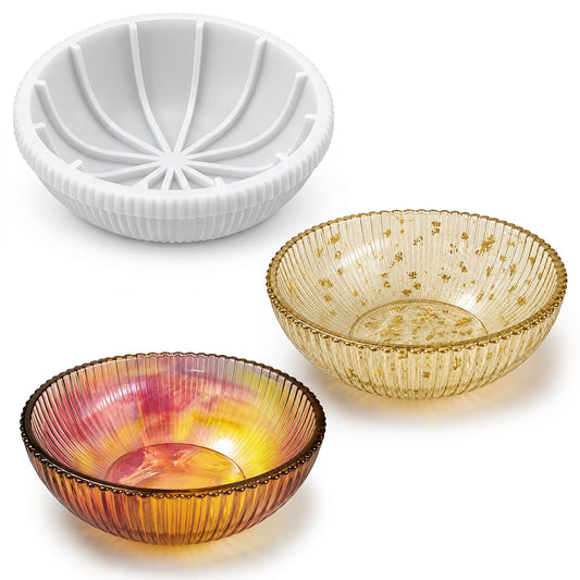 Resin Bowl Mold, 6 x 2 inches Round Striped Deep