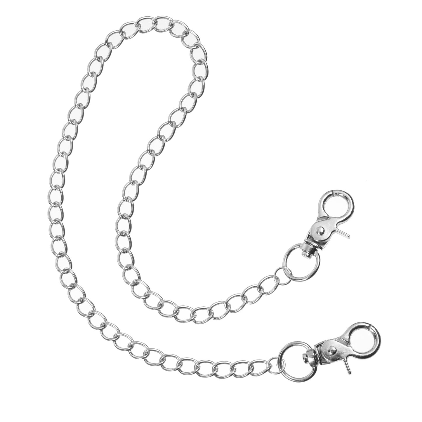 Xthrotsenk Wallet Chain for Men Women, Punk Pants Chain Belt Metal Keychain Pocket Jeans Chains Goth Accessories with Round Clasp(Silver)