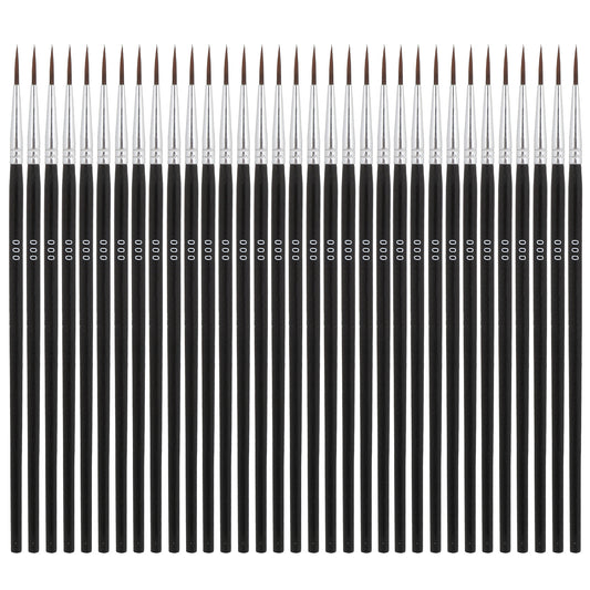 30 Pcs Tiny Detail Paint Brushes, #000 Fine Tip Paint Brush Miniature Fine Paint Liner Brush for Crafts Painting Watercolor Acrylic Art Face Painting