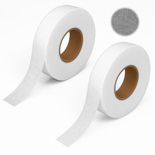 QfwdfcTrenz 2 Rolls Hem Tape 2cm x 50m No Sew Hemming Tape for Pants Iron On Hemming Fabric Tapes Fusing Hem Tapes Adhesive No Sew Iron for Pants Curtains Dresses Fabrics Skirts Jeans White