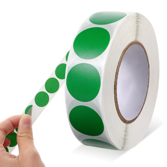 1000 Pcs 19mm Green Dot Stickers Green Round Stickers Waterproof Circle Sticker Color Coding Label for Office Shop Home Classroom Marking