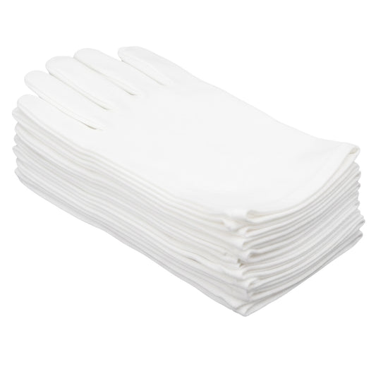 12 Pair White Cotton Gloves for Dry Hands Sleeping White Gloves for Moisturizing Hands Work Glove for Coin Jewelry Service Women and Men Cotton Glove for Eczema Lotion Spa Glovess for Lotion Overnight