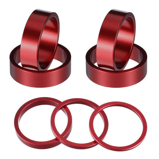 FdcLixuvol Headset Spacers 1-1/8 Inch Aluminium Alloy Bicycle Stem Spacer for MTB BMX Road Bikes 10mm 5mm 3mm 2mm (7 Pcs)