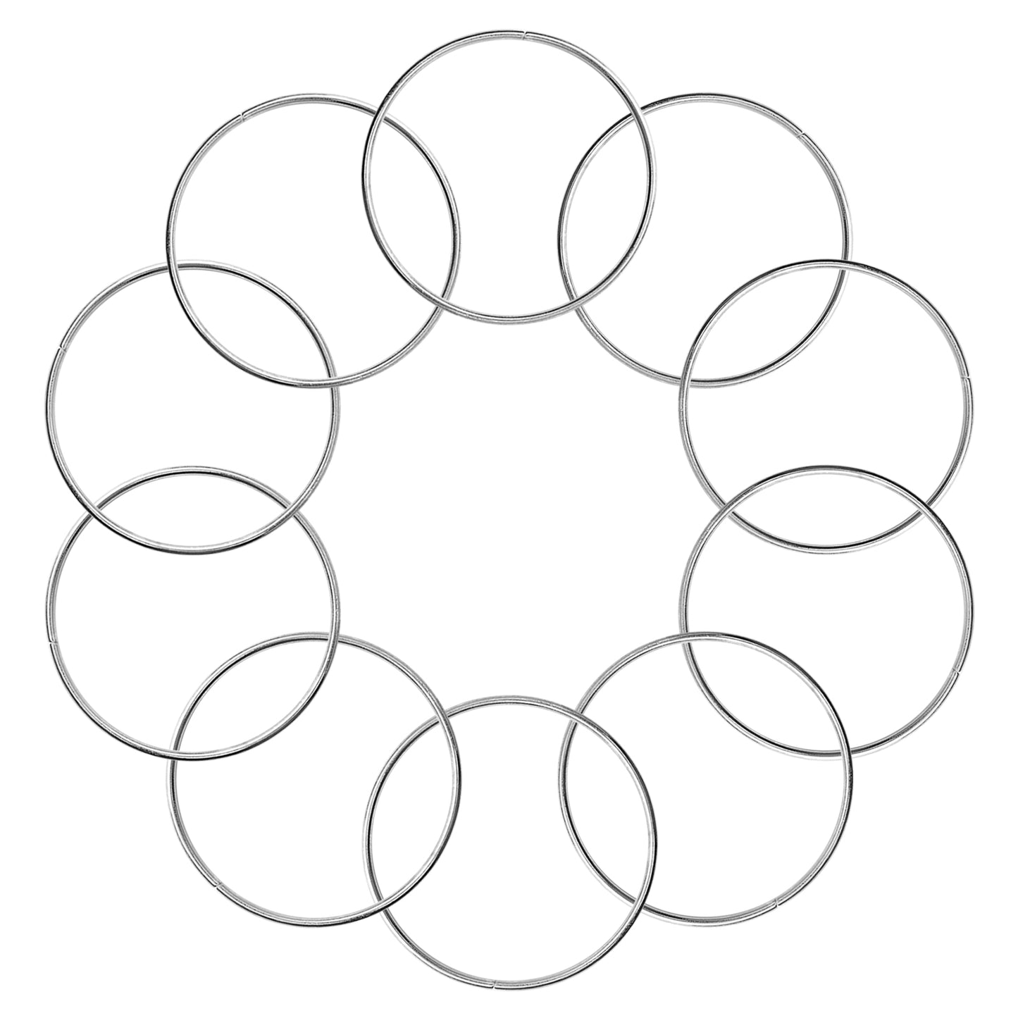 10 Pack 2 Inch Metal Rings Silver Craft Rings Hoops Floral Macrame Dream Catcher Ring for Home Decorations DIY Crafts
