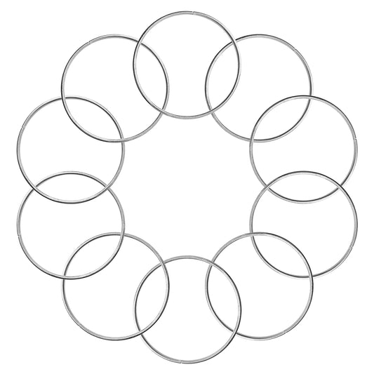 10 Pack 2 Inch Metal Rings Silver Craft Rings Hoops Floral Macrame Dream Catcher Ring for Home Decorations DIY Crafts