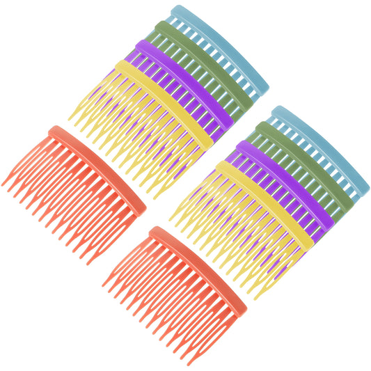 Hair Combs for Women, 10 Pieces Colorful Side Hair Combs Plastic Small Hair Combs Clips Decorative Hair Side Combs 5 Colors Wide Teeth Side Combs with 14 Teeth for Women Girls Hair Styling Accessories