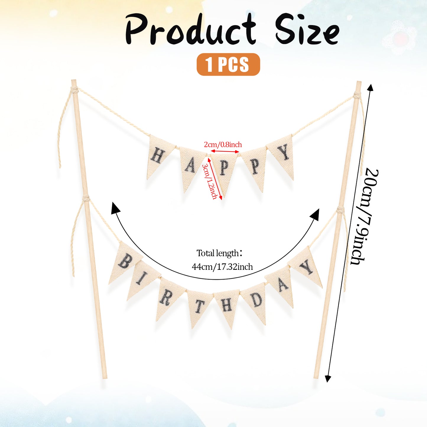 salbsever Happy Birthday Topper for Cake Decoration Set Personalized Birthday Banner Birthday Cake Bunting Topper Happy Birthday Sign Cake Topper Garland for Birthday Party Supplies