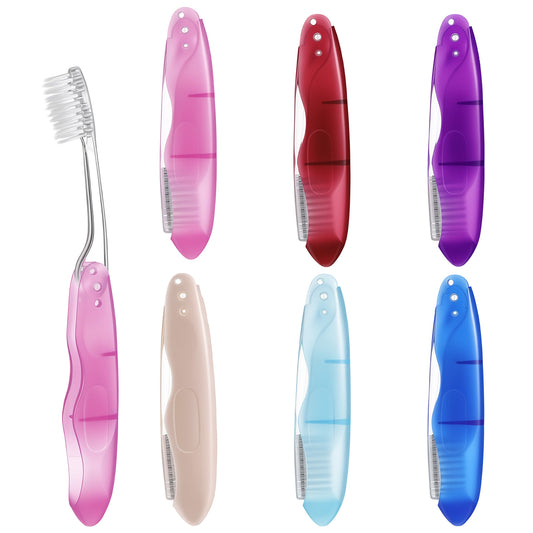 6Pcs Travel Toothbrush Set, Folding Mini Toothbrushes Travel Size