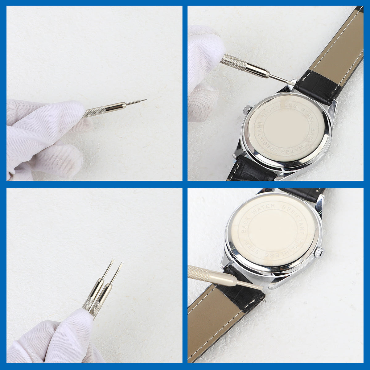 Professional Watch Pins Removal Tool，3 Pack Stainless Steel Double-Ended Watch Spring Bar Tool Watch Band Adjustment Tool Kit for Watch Repair Fix Replacement Sizing