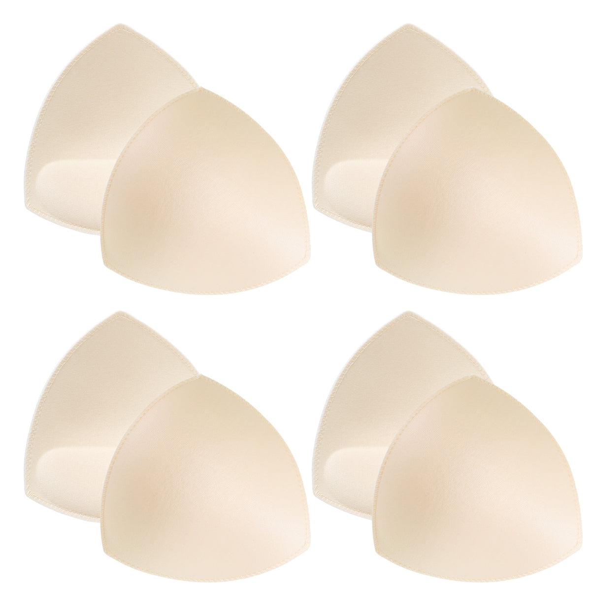 Zelphvt 4 Pairs Bra Pads Inserts, Triangle Bra Insert Pads Sewn Edges Removable Breathable Bra Inserts Enhancers for A/B/C Cup