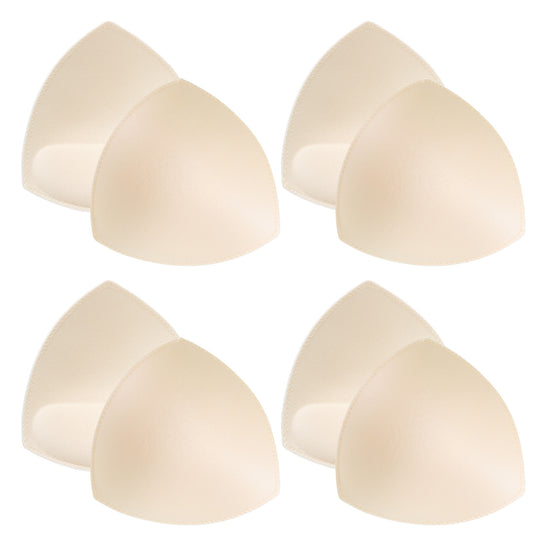 Zelphvt 4 Pairs Bra Pads Inserts, Triangle Bra Insert Pads Sewn Edges Removable Breathable Bra Inserts Enhancers for A/B/C Cup