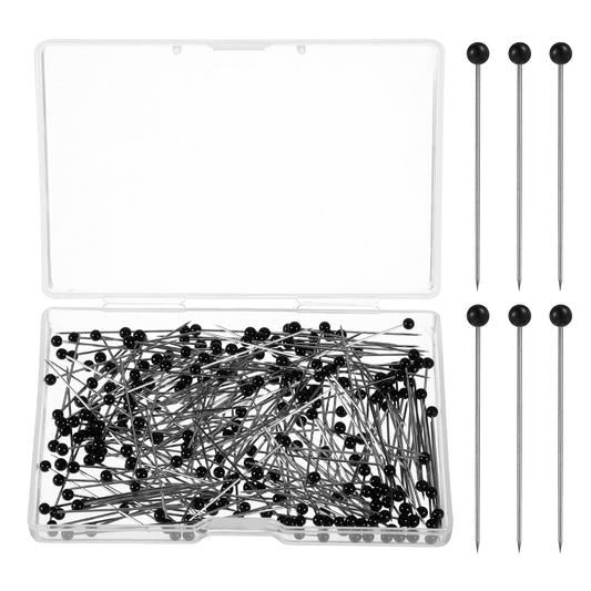 300 PCS Sewing Pins Black Ball Glass Head Straight Quilting Pins, Straight Pin Sewing Dressmaker Pin for Fabric Quilting Pinss for Dressmaker DIY Decoration Craft Project Jewelry Decoration