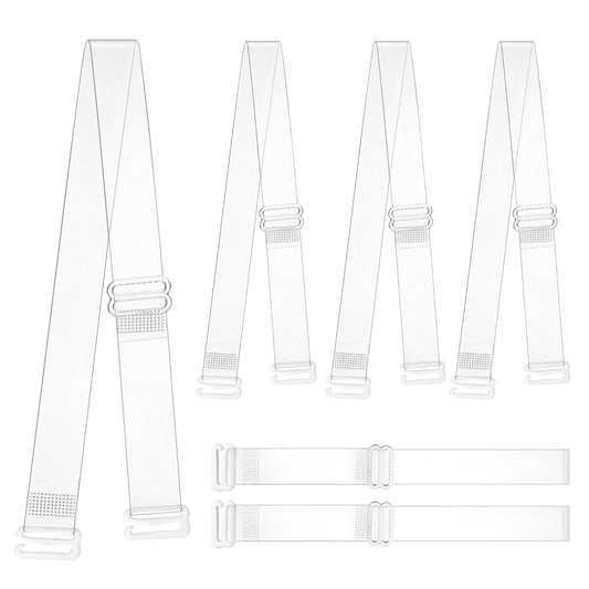 Clear Bra Straps, 3 Pair Transparent Bra Straps Invisible Bra Straps 15mm Tpu Bra Straps Adjustable Dance Bra Clear Straps Clear Non-slip Shoulder Straps Replacement for Women Girls Strapless Bras