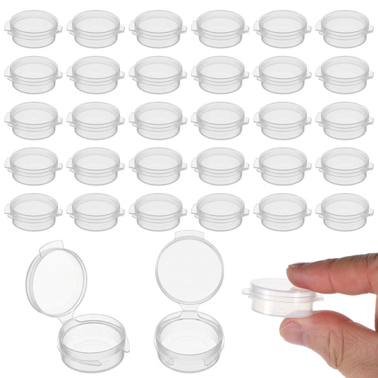 30 Pcs Plastic Cosmetic Jars, 5g Clear Mini Containers with Snap Lids for Travel, Sample Storage of Lotions, Creams, Powders, Beads