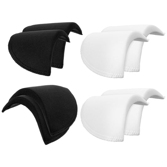 Shoulder Pads, 4 Pairs Covered Set-In Shoulder Pads for Womens Clothing Sewing Foam Enhancer Pad for Women Men Blazer Suit Coat Jacket Clothes Accessories, Black+White