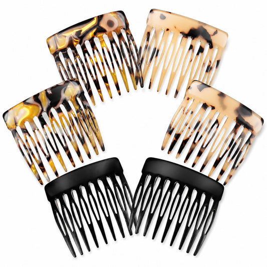 Hair Combs Slides for Women, 6 PCS Plastic French Hair Comb Decoractive French Tortoise Fine Combs 3 Colors Bridal Wedding Veil Hair-Combs for Women Girls Bridals Hair-Accessories