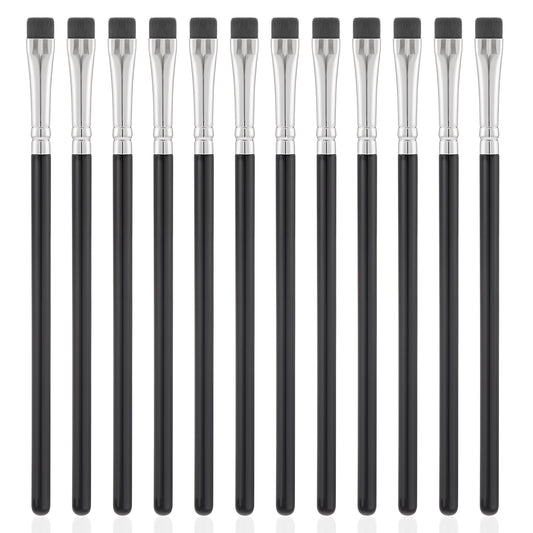 12 Pcs Flat Eyeliner Eyebrow Brush Flat Concealer Brush Precision Lash Liner Brushes Firm Stiff Eyeshadow Brushes for Defining Shaping Applicator
