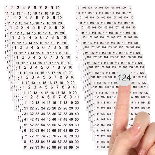 2000 Pcs Small Number Stickers 1-200, 10 Sets Consecutive Round Labels, 0.8 Inch Self-Adhesive Numbered Stickers Decals Inventory Sticker for Indoor Outdoor Organizing and Storage Classification