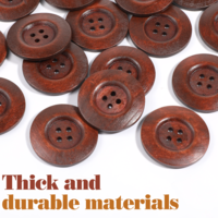Wooden Buttons, 20 Pcs 1.57 Inch Wood Buttons for Sewing 4 Hole Polished Brown Button Suits Coats Button for Pillow Covers Shirt Headbands Crafts Sewing Sweater Decorations Handmade Ornament (4 cm)
