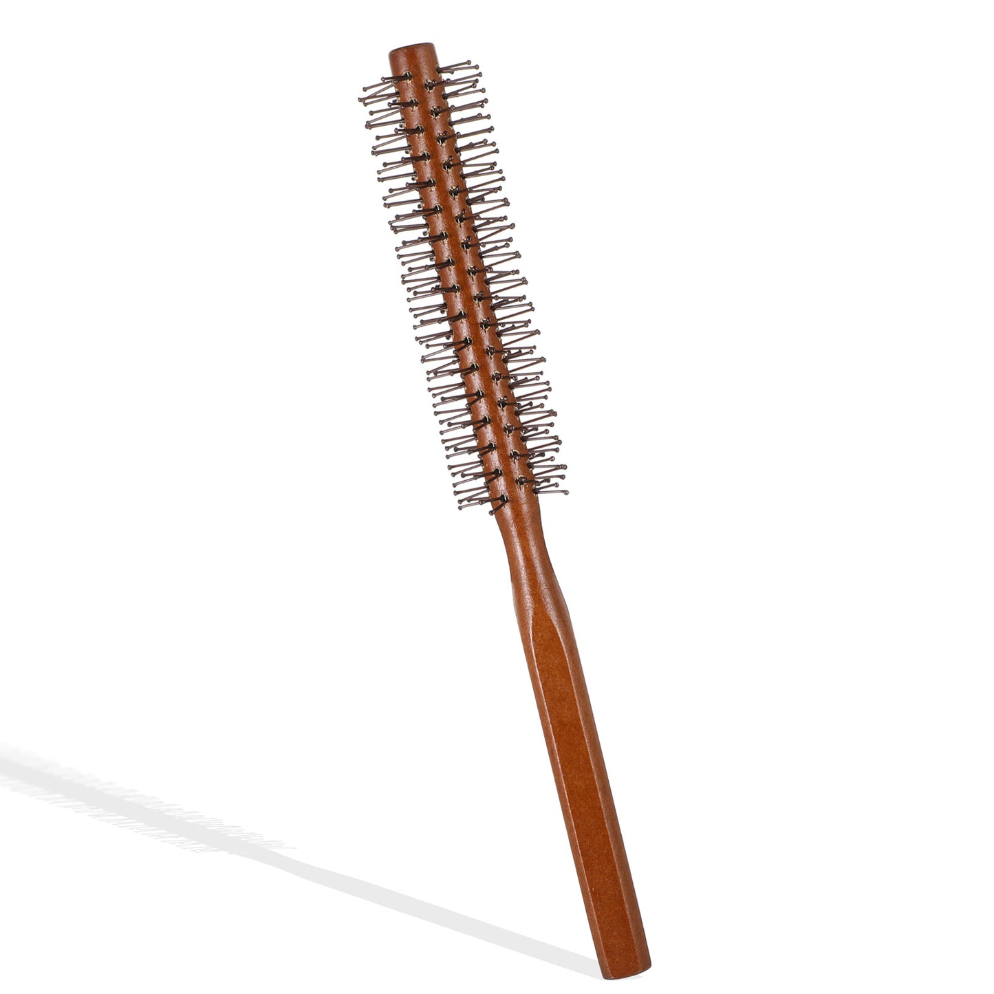 Small Round Brush for Blow Drying, Wooden Small Rounds Brush, Roller Curling Brushes, Quiff Roller Brushes, Portable Circular Hairbrush for Women and Men (8.5 Inch)
