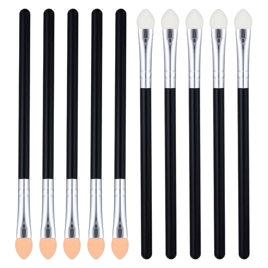 10Pcs Double Sided Eyeshadow Applicators Stick Sponge Eyeshadow Brush Sets Portable Makeup Brushes for Women Sponge Washable Reusable Professional Eye Shadow Makeup Applicator Tool for Women