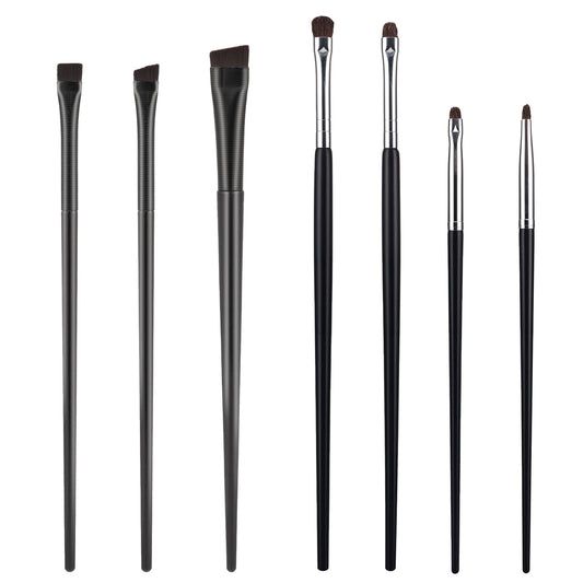 17 Pcs Eye Makeup Brush Sets Flat Angled Eyeliner Brush Set for Powder Gel Cream Liquid Concealer Eyebrow Brushes Mini Smudge Brushes for Eyeliner Eyeshadow