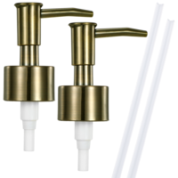2 Pcs Lotion Soap Dispenser Pump Replacement ABS Plastic Soap Pump Dispenser Head for Liquid Soap Lotion Dispenser Pumps for Regular Mouth Plastic Shampoo Bottle