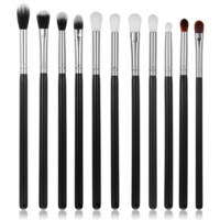 11 Pcs Eye Makeup Brushes with Carrying Bag, Professional Eye Brush Set Eyeshadow, Eyeshadow Makeup Brushes Set with Soft Synthetic Hairs and Real Wood Handle for Eyeshadow, Eyebrow, Eyeliner