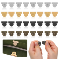 16 Pairs Magnetic Snaps for Purses, No-Sew Metal Magnetic Buttons Magnetic-Purse Closure for Bags, Leather, Handbags (Gold, Silver, Bronze, Dark Gray)
