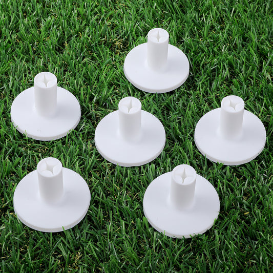 Rubber Golf Tees for Mats, 5 Pack Golf Mat Simulator Tees for Driving Range Mat & Indoor Outdoor Practice Mat Tee Adaptor Size 1.5’’ Flight Golf Tees White Black Tee Holder Set for Hitting Mats