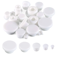 20 Pcs 5 Sizes Rubber Round Snap in Locking Hole Plugs Silicone Snap in Locking Hole Plugs Soft Flexible Stopper for 4-9.5mm Inner Diameter Hole-Bottles Flower Pots, White