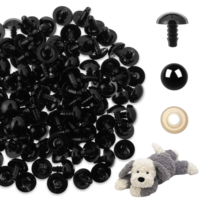 Skrfren 40 PCS Black Safety Eyes for Crochet, 15 mm Large Craft Eyes with Backings for Amigurumi Plastic Craft Crochet Eye for DIY Crafts