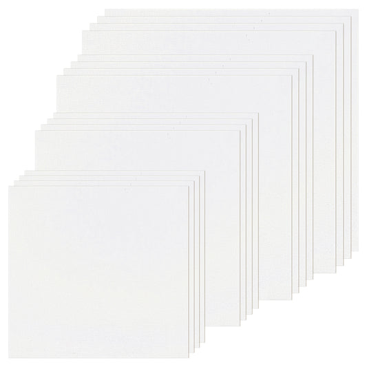 16 PCS White Embroidery Fabric, Natural Cotton Embroiderys Fabrics Pre Cut White Natural Cotton Embroiderys Cloth Fabrics Fabric Squares for Embroidery Garment Craft (4 Sizes,6 to 12 Inch)