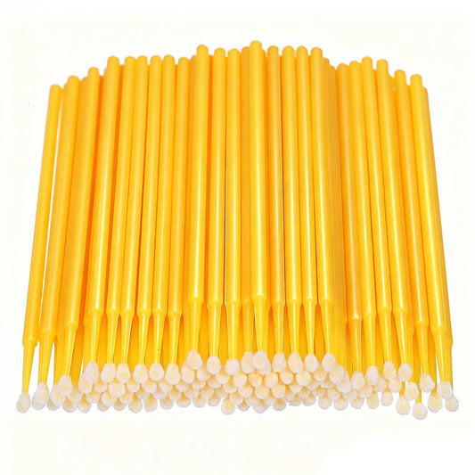 Xyembu Pack of 100 Paint Swabs Set, Multifunctional Paint Swabs, Car Set, Microfibre Tip Varnish Swabs, Paint Brush, Varnish Swabs, Paint Brush for Car Paint for Repairing Paint Damage (Yellow)