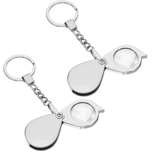 30X Pocket Magnifying Glass, 2 Pcs Jewelers Loupe Portable Small Jewelry Magnifying Glass Travel Pocket Magnifier for Reading Newspaper Books Gems Diamonds Coins
