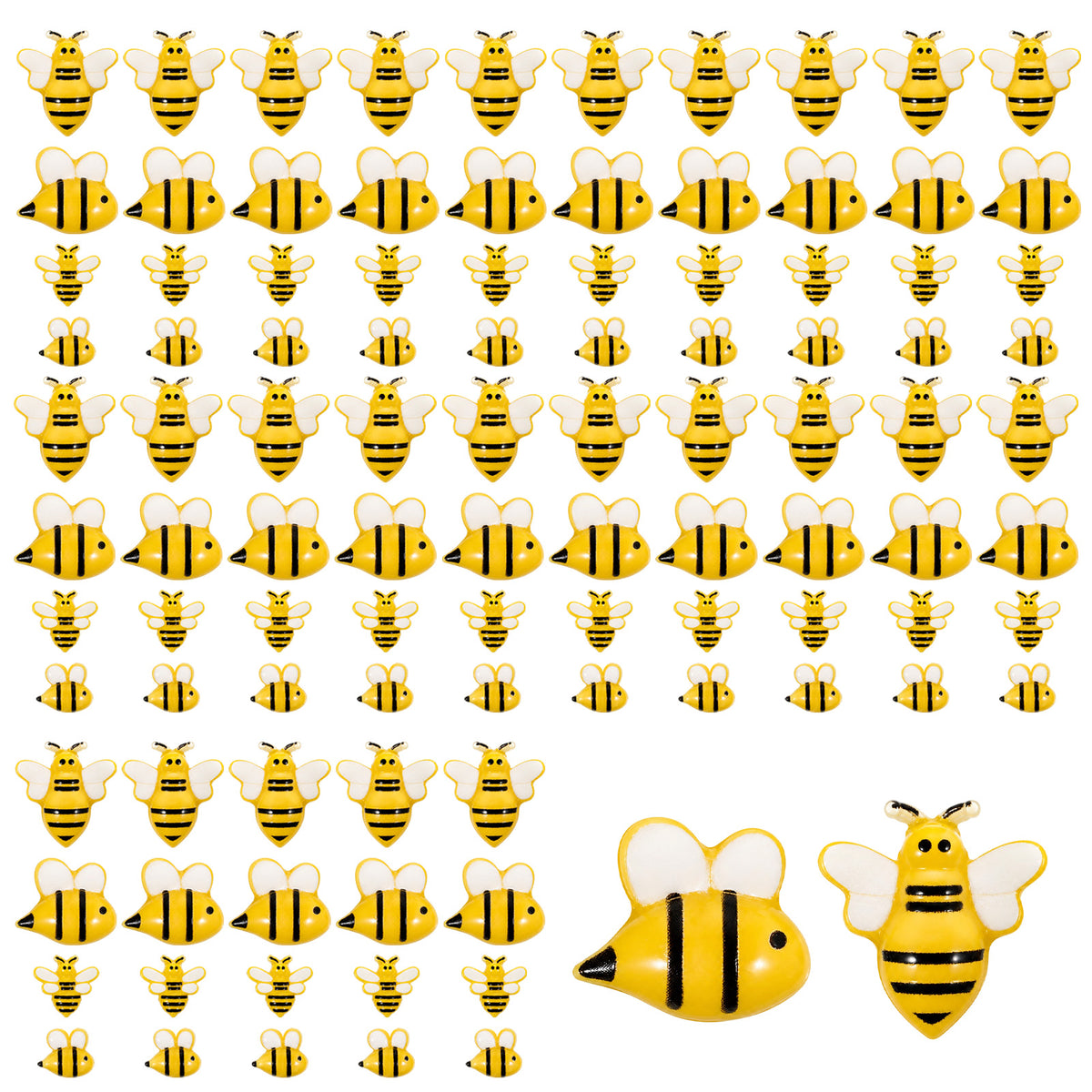 80 Pcs Resin Honey Bees for Crafting, Honey Comb Decorations
