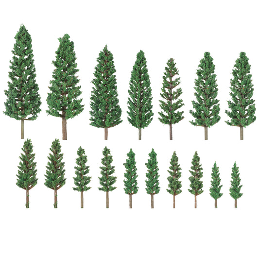 16 Pcs Mini Model Pine Trees, 1.4-6.3 Inch Mixed Miniature Trees Diorama Supplies Fake Tree Landscape Tree for DIY Crafts, Building Model Scenery Landscape (Natural Green)