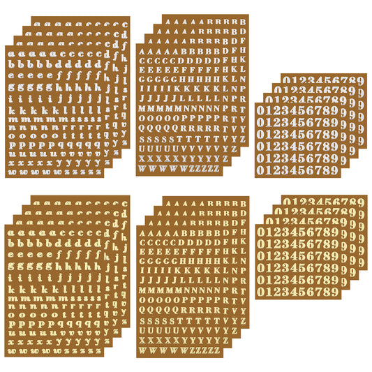 24 Sheets Small Letter Stickers Mini Numbers Stickers Letter Resin Stickers Alphabet Number Stickers for Resin Glitter Self Adhesive Scrapbook Stickers for Arts Craft Decors(Gold and Silver)