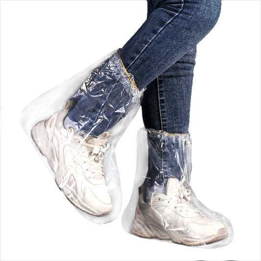 10 Pairs Shoe Covers Boot Covers Plastic Disposable Waterproof Shoe Covers, Shoes Cover for Rain, Rain Boot Shoe Covers, Plastic Boot and Shoe Covers, Non-Slip Outdoor Waterproof Shoe Protectors