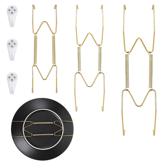 3 Pieces Plate Hangers for Wall for display 6/8/10 Inch Stainless Steel Decorative Wire Plate Hangers Holders Invisible Wire Plate Holder with 3 Pack Wall Hooks 12 Protective Tube for Decorative Plate