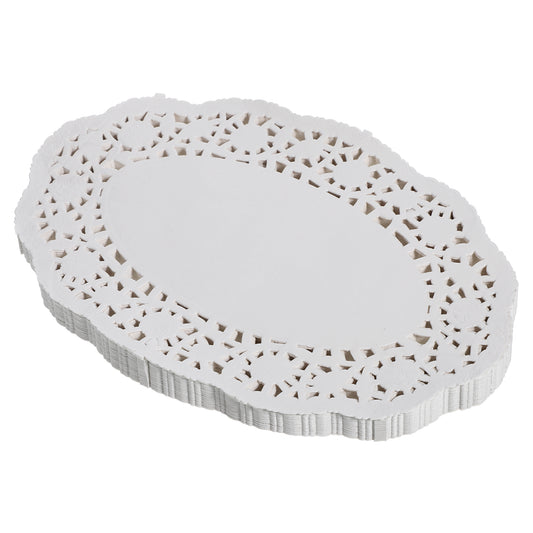 Paper Doilies, 140 Pcs Doilies for Tables White Lace Disposable Placemats 9 Inch Oval Lace Doily Paper for Long cake Banana Split Boats Party Craft Wedding Fried Food Parties Birthday Desserts Pie
